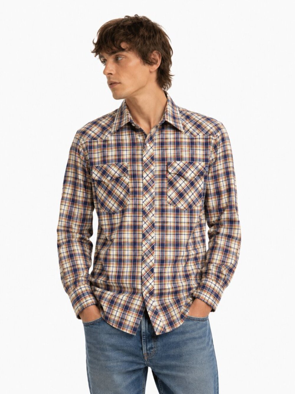 Vintage Levi’s Western Plaid Snap Shirt Made in Canada